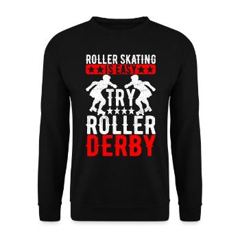 Roller derby - Sweat-shirt Unisexe - noir - Devant - Alina (178cm) & Michal (187cm)