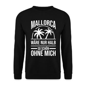 Party Urlaub Mallorca - Unisex Pullover - Schwarz - Vorne - Alina (178cm) & Michal (187cm)