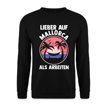 Party Urlaub Mallorca - Unisex Pullover - Schwarz - Vorne - Alina (178cm) & Michal (187cm)