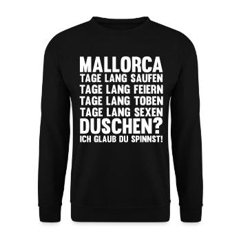 Party Urlaub Mallorca - Unisex Pullover - Schwarz - Vorne - Alina (178cm) & Michal (187cm)