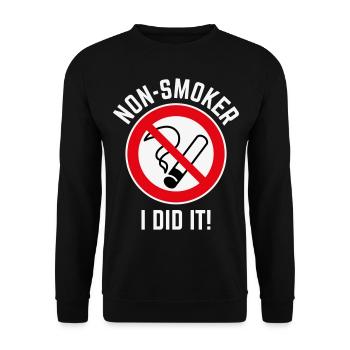 Non-fumeur – je l’ai fait! (3C / W) - Sweat-shirt Unisexe - noir - Devant - Alina (178cm) & Michal (187cm)