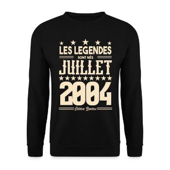 cadeau d'anniversaire Juillet 2004. Cadeau juillet - Sweat-shirt Unisexe - noir - Devant - Alina (178cm) & Michal (187cm)