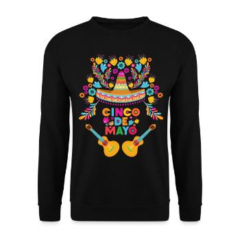 Cinco-de-Mayo, Dia-De-Los-Muertos, Mexique - Sweat-shirt Unisexe - noir - Devant - Alina (178cm) & Michal (187cm)