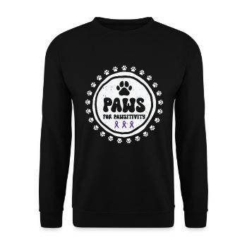 Sensibilisation à la maladie d’Alzheimer Pet Purple Ribbon Pattes - Sweat-shirt Unisexe - noir - Devant - Alina (178cm) & Michal (187cm)