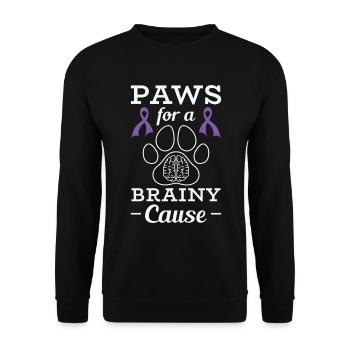 Alzheimer's Awareness Pet Purple Ribbon Paws - Unisex Sweatshirt - black - Front - Alina (178cm) & Michal (187cm)