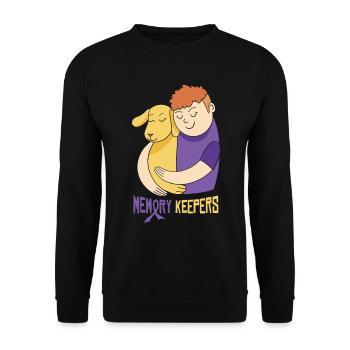 Sensibilisation à la maladie d’Alzheimer Pet Purple Ribbon Pattes - Sweat-shirt Unisexe - noir - Devant - Alina (178cm) & Michal (187cm)