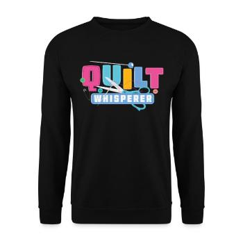 Quilten Quilt Patchwork Quilten Nähen Nähnadel - Unisex Pullover - Schwarz - Vorne - Alina (178cm) & Michal (187cm)