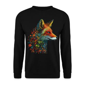 Fuchs Tierliebhaber Geschenk Wildtier Tier Motiv - Unisex Pullover - Schwarz - Vorne - Alina (178cm) & Michal (187cm)