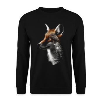 Fox Animal Lover Gift Wild Animal Animal Motif - Unisex Sweatshirt - black - Front - Alina (178cm) & Michal (187cm)