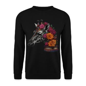 Giraffe Animal Africa Gift Animal Lover Zoo - Unisex Sweatshirt - black - Front - Alina (178cm) & Michal (187cm)