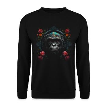 Gorilla Animal Monkey Zoo Animal Motif Animal Lover - Unisex Sweatshirt - black - Front - Alina (178cm) & Michal (187cm)