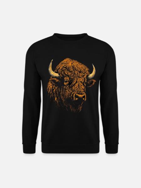 Bison Cadeau Animal Amoureux Animal Motif Animal - Sweat-shirt Unisexe - noir