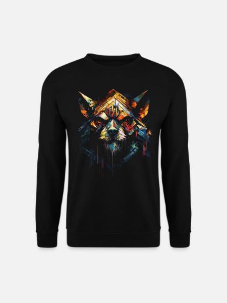 Bär Polygon Kunst Tier Geschenkidee Zoo Bunt Tiere - Unisex Pullover - Schwarz