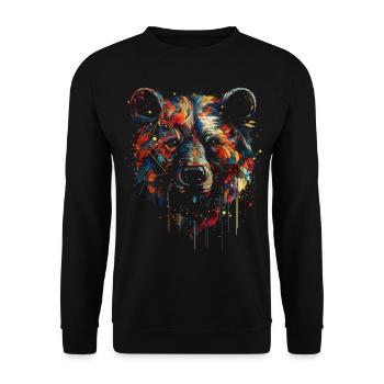 Ours Art coloré Amoureux des animaux Cadeau Forêt animale - Sweat-shirt Unisexe - noir - Devant - Alina (178cm) & Michal (187cm)