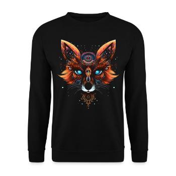 Fuchs Tierliebhaber Geschenk Wildtier Tier Motiv - Unisex Pullover - Schwarz - Vorne - Alina (178cm) & Michal (187cm)