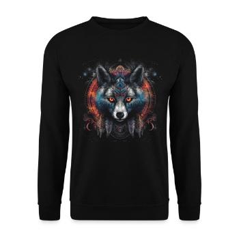 Fox Animal Lover Gift Motif animal sauvage - Sweat-shirt Unisexe - noir - Devant - Alina (178cm) & Michal (187cm)