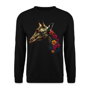 Giraffe Animal Africa Gift Animal Lover Zoo - Unisex Sweatshirt - black - Front - Alina (178cm) & Michal (187cm)