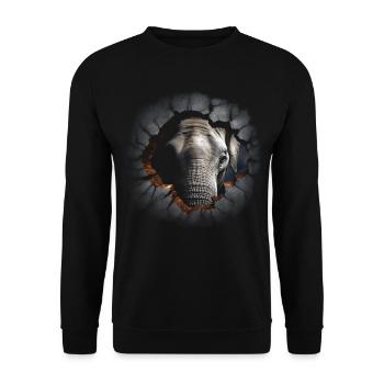 Elephant Animal Gift Africa Art Wall Bag - Sweat-shirt Unisexe - noir - Devant - Alina (178cm) & Michal (187cm)