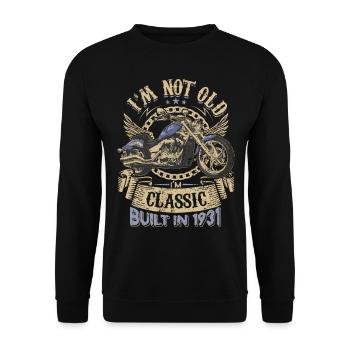 Je suis une moto classique de 1931 92e anniversaire - Sweat-shirt Unisexe - noir - Devant - Alina (178cm) & Michal (187cm)