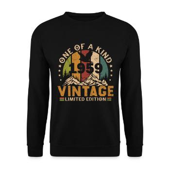 Vintage Retro 1959 Jubiläumsgeschenk 1959 - Unisex Pullover - Schwarz - Vorne - Alina (178cm) & Michal (187cm)