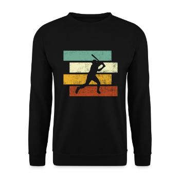 Baseball Retro - Unisex Pullover - Schwarz - Vorne - Alina (178cm) & Michal (187cm)