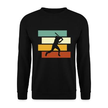 Baseball Retro - Unisex Pullover - Schwarz - Vorne - Alina (178cm) & Michal (187cm)
