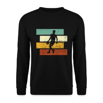 Basketball Retro - Unisex Pullover - Schwarz - Vorne - Alina (178cm) & Michal (187cm)