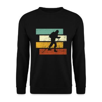 Bergsteigen Retro - Unisex Pullover - Schwarz - Vorne - Alina (178cm) & Michal (187cm)