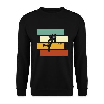 Hockey sur glace Rétro - Sweat-shirt Unisexe - noir - Devant - Alina (178cm) & Michal (187cm)