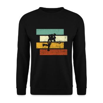 Hockey sur glace Rétro - Sweat-shirt Unisexe - noir - Devant - Alina (178cm) & Michal (187cm)