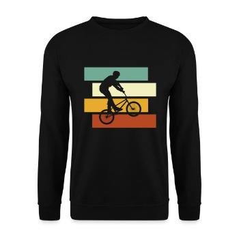 BMX retro - Unisex Pullover - Schwarz - Vorne - Alina (178cm) & Michal (187cm)