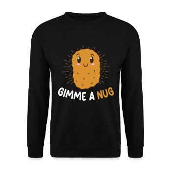 Gimme A Nug Nuggies Chicken Nugget Food Tendies - Unisex Pullover - Schwarz - Vorne - Alina (178cm) & Michal (187cm)