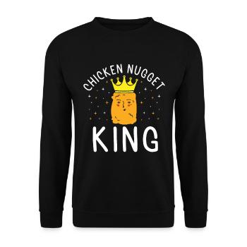 Chicken Nugget King Nuggies Foodie Food Tendies - Unisex Pullover - Schwarz - Vorne - Alina (178cm) & Michal (187cm)