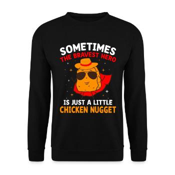 Foodie Nuggies Chicken Nugget Expert Food Tendies - Unisex Pullover - Schwarz - Vorne - Alina (178cm) & Michal (187cm)