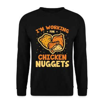 Foodie Nuggies Poulet Nugget Expert Food Tendies - Sweat-shirt Unisexe - noir - Devant - Alina (178cm) & Michal (187cm)