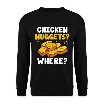 Feinschmecker Nuggies Chicken Nugget Expert Food - Unisex Pullover - Schwarz - Vorne - Alina (178cm) & Michal (187cm)