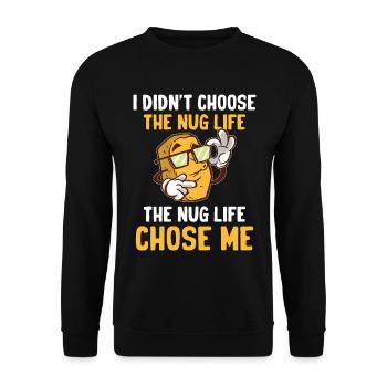 Foodie Nuggies Chicken Nugget Expert Food Tendies - Unisex Pullover - Schwarz - Vorne - Alina (178cm) & Michal (187cm)