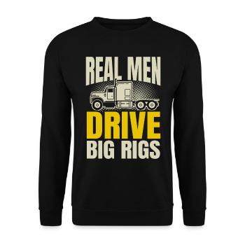 Real Men Driving Big Rigs Trucker Trailer Truck - Unisex Sweatshirt - black - Front - Alina (178cm) & Michal (187cm)