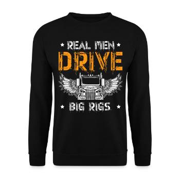 Real Men Driving Big Rigs Trucker Trailer Truck - Unisex Sweatshirt - black - Front - Alina (178cm) & Michal (187cm)