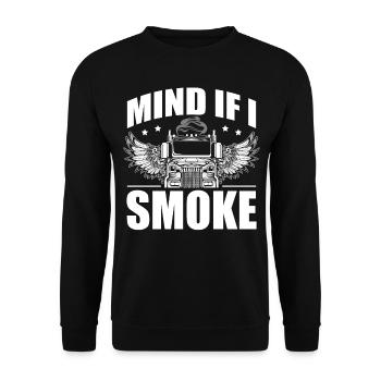 Trucker Job Profession Diesel trailer Truck driver - Unisex Sweatshirt - black - Front - Alina (178cm) & Michal (187cm)