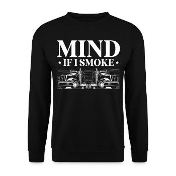 Trucker Job Profession Diesel trailer Truck driver - Unisex Sweatshirt - black - Front - Alina (178cm) & Michal (187cm)