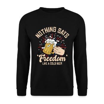 USA Independence Beer Drinking Freedom - Unisex Sweatshirt - black - Front - Alina (178cm) & Michal (187cm)