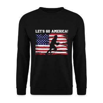 USA Independence American Flag Freedom Sports - Unisex Sweatshirt - black - Front - Alina (178cm) & Michal (187cm)