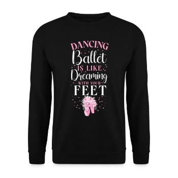 Ballet Dancer Dance Girl Ballerina - Unisex Sweatshirt - black - Front - Alina (178cm) & Michal (187cm)
