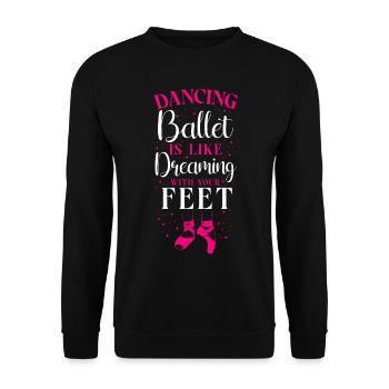Ballet Dancer Dance Girl Ballerina - Unisex Sweatshirt - black - Front - Alina (178cm) & Michal (187cm)