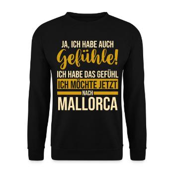 Party Urlaub Mallorca - Unisex Pullover - Schwarz - Vorne - Alina (178cm) & Michal (187cm)