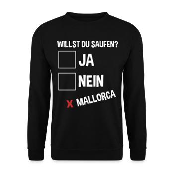 Party Urlaub Mallorca - Unisex Pullover - Schwarz - Vorne - Alina (178cm) & Michal (187cm)