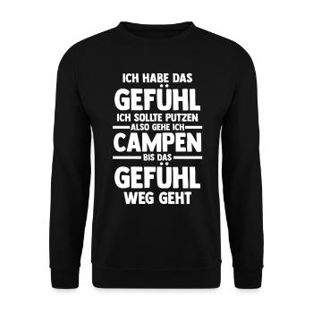 Wohnmobil Wohnwagen Camper Camping - Unisex Pullover - Schwarz - Vorne - Alina (178cm) & Michal (187cm)
