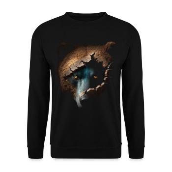 Bear Artwork Fantasy Creative Gift Animal Motif - Unisex Sweatshirt - black - Front - Alina (178cm) & Michal (187cm)