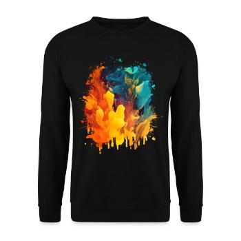 Art abstrait cool: liquide coloré - Sweat-shirt Unisexe - noir - Devant - Alina (178cm) & Michal (187cm)